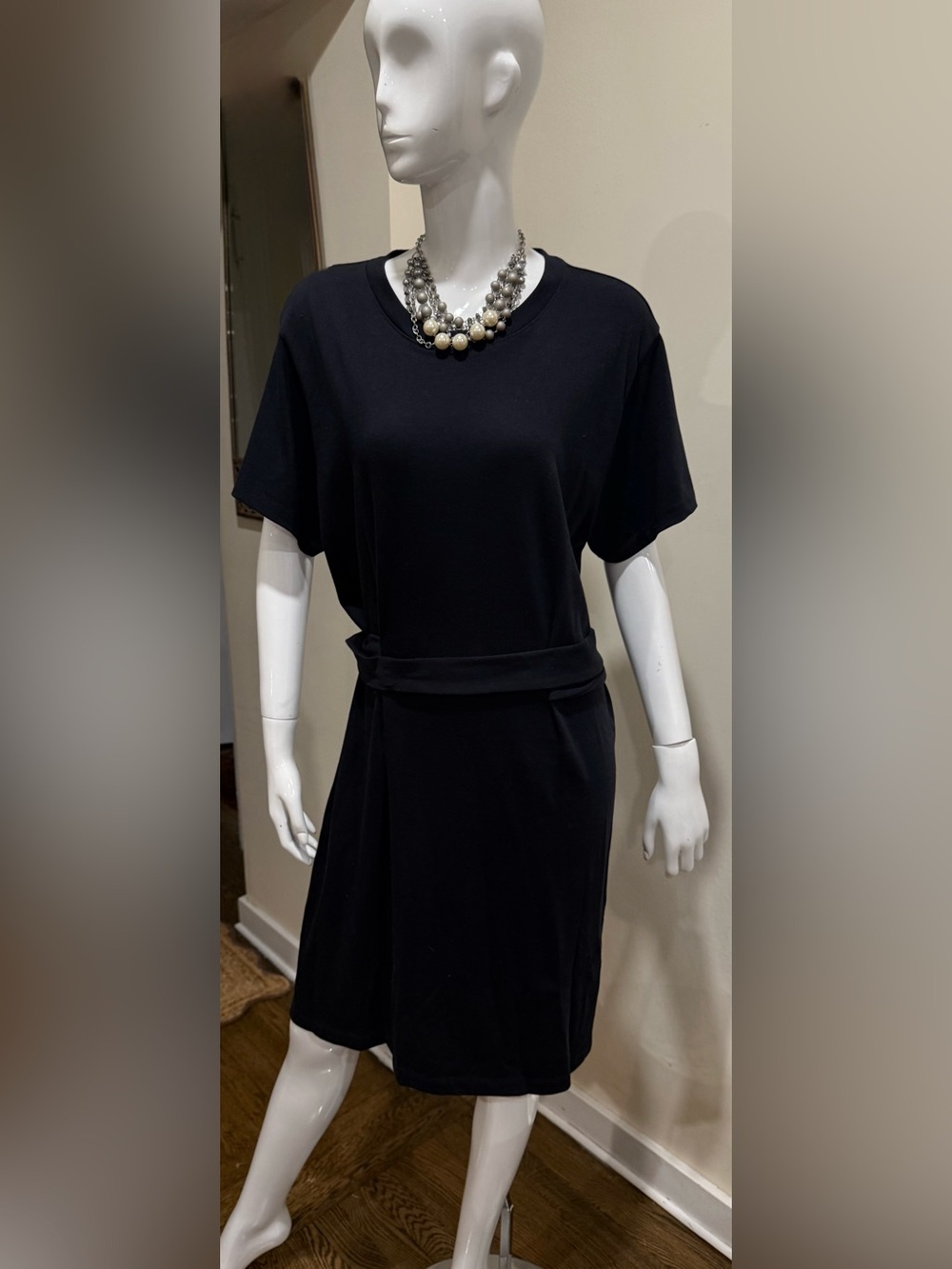 Vince Black Short Sleeve Belted Tunic Top Dressy Minimalist - Picture 9 of 10